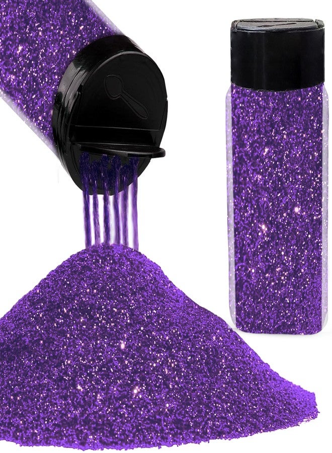 INDIKONB Sparkle Fine Glitter Dust Powder with Sprinkler Bottle | Multicolour Chamki Glitter for Art & Craft, Resin Art, Nail Art, Scrapbooking, Candle Making (50g) (Purple) - Image 1
